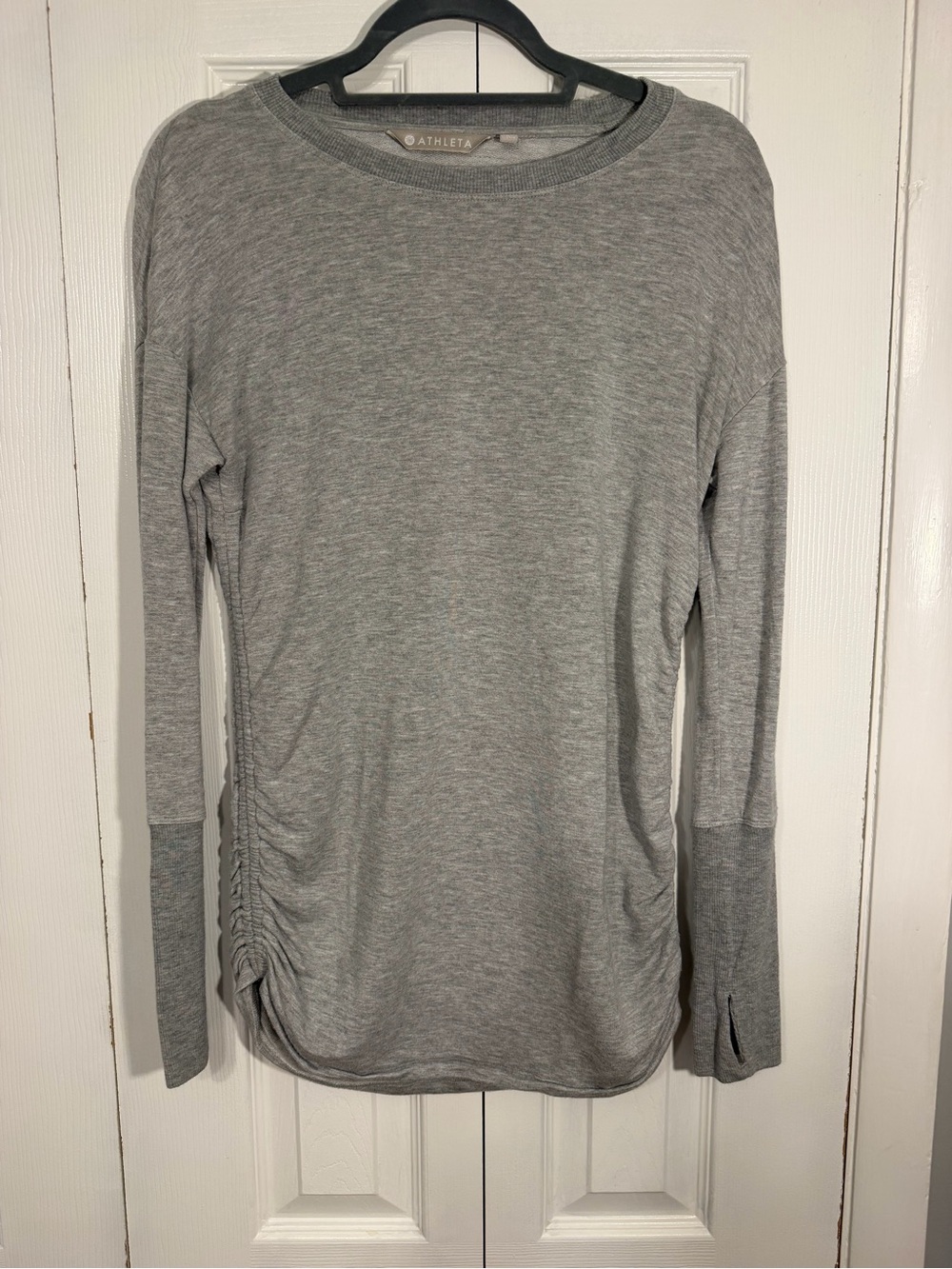Athleta Drishti Ruched Sweatshirt XS Gray